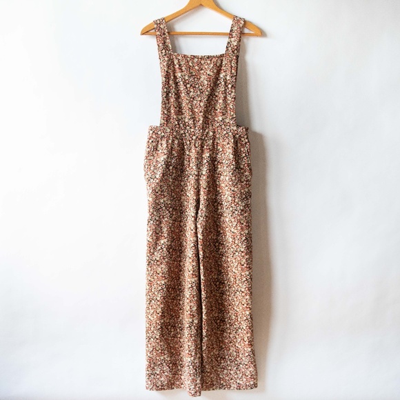 Compania Fantastica Floral Wide Leg Cotton Dungarees Overalls - Picture 1 of 11